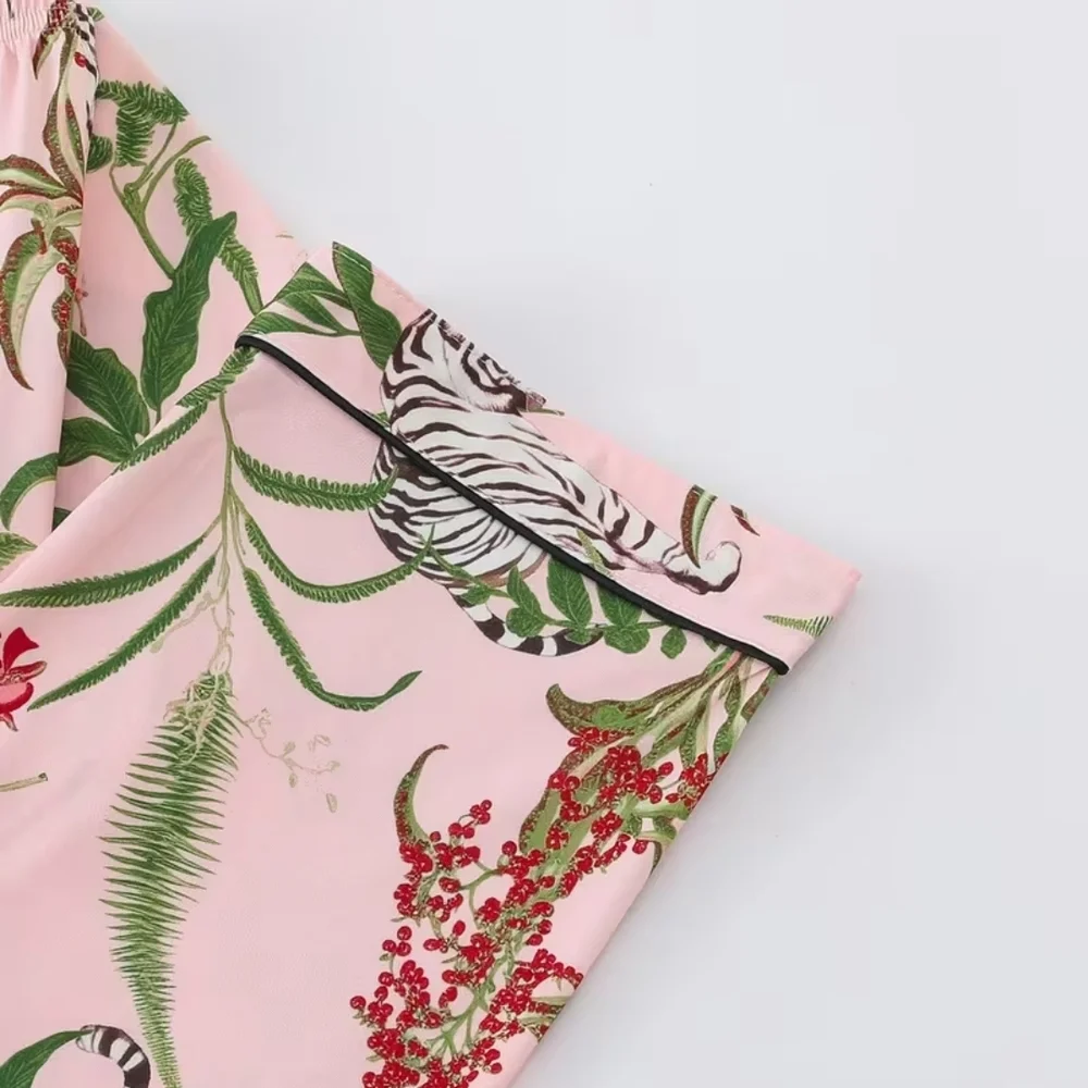 Source Unknown Pink Jungle Print Pajama Set - Picture 5 of 6